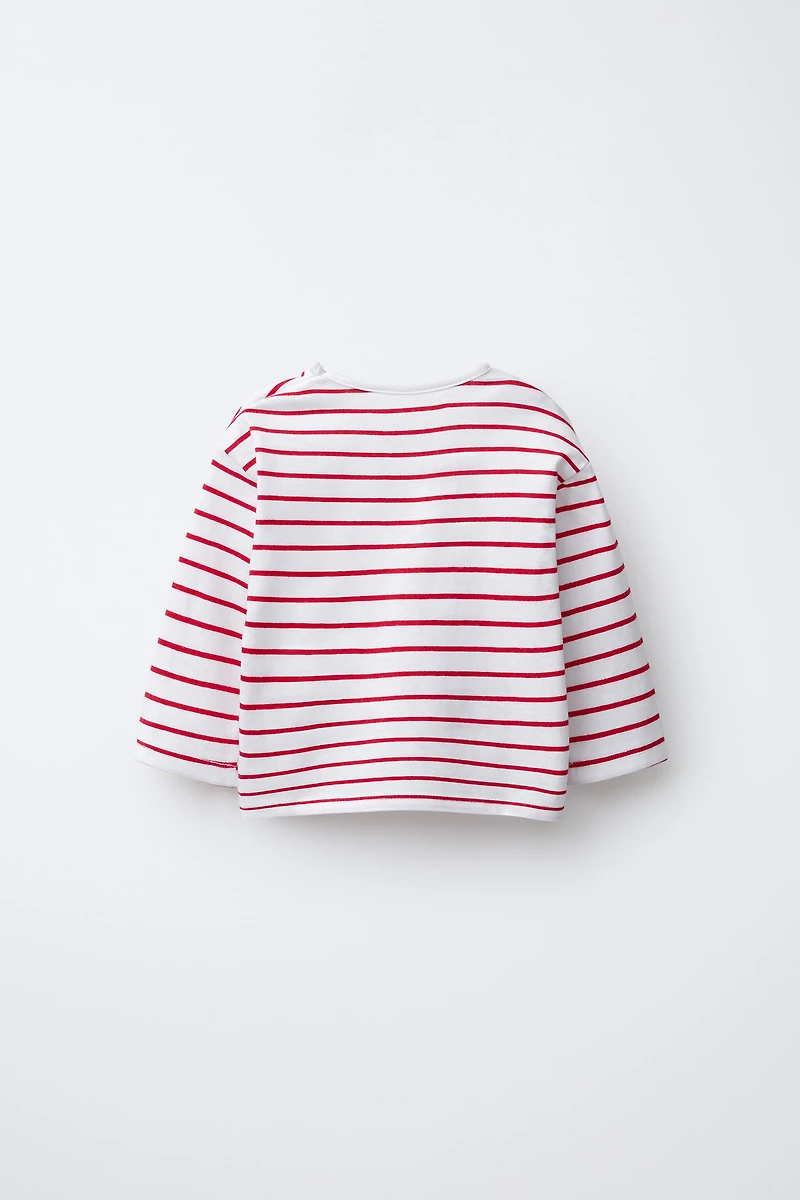 THREE-PACK OF STRIPED T-SHIRTS WITH EMBROIDERED TEXT