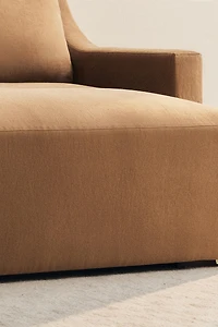WASHED LINEN POUF