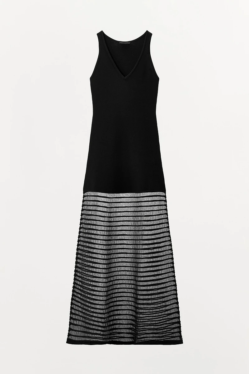 COMBINATION TULLE KNIT DRESS