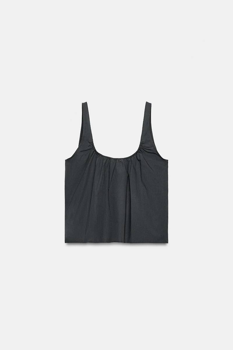 BUTTONED POPLIN TOP