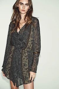 METALLIC THREAD PRINT DRESS