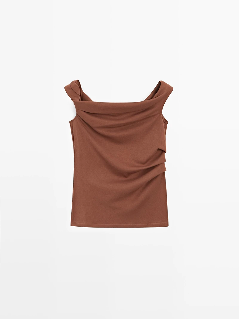 Draped top with knot detail