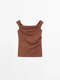 Draped top with knot detail