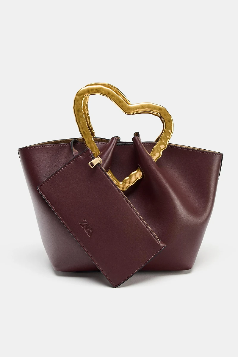 METAL-HANDLE HANDBAG