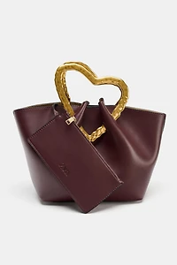 METAL-HANDLE HANDBAG