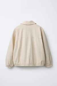 COTTON LINEN BOMBER JACKET