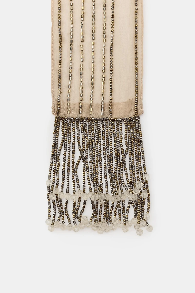 BEADED FRINGE SCARF