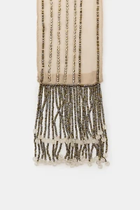 BEADED FRINGE SCARF