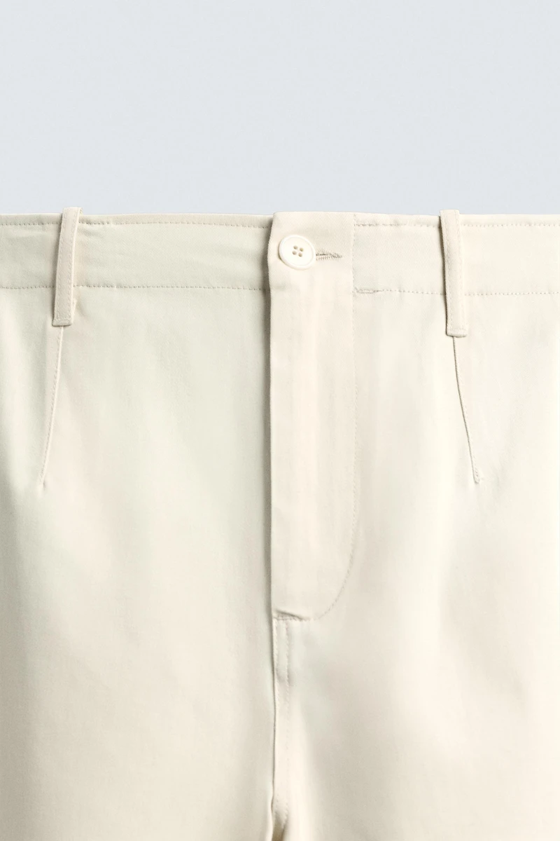 TWILL TEXTURED BELT PANTS