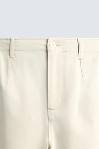 TWILL TEXTURED BELT PANTS