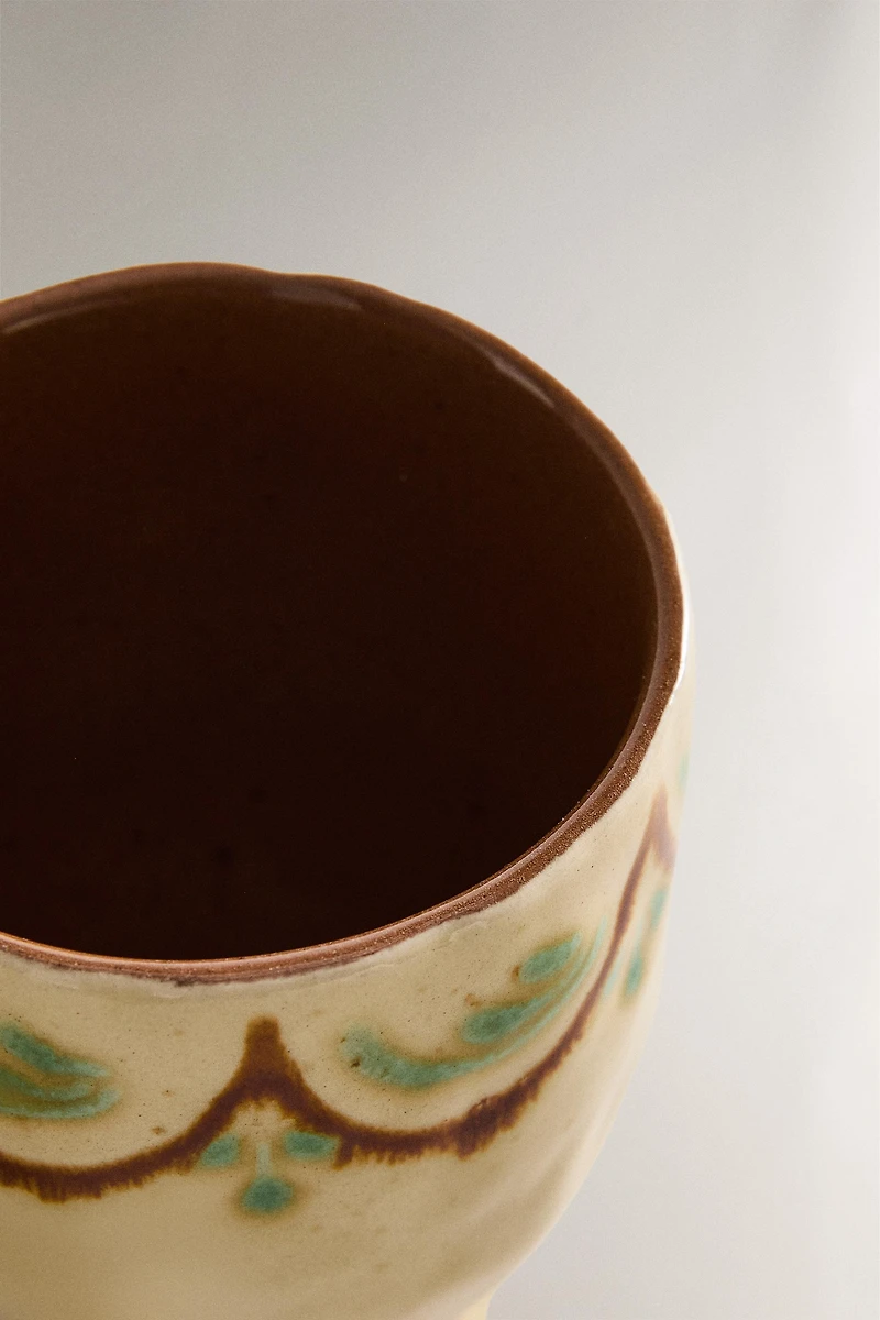 PAINTED CERAMIC TOOTHBRUSH HOLDER