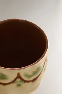 PAINTED CERAMIC TOOTHBRUSH HOLDER