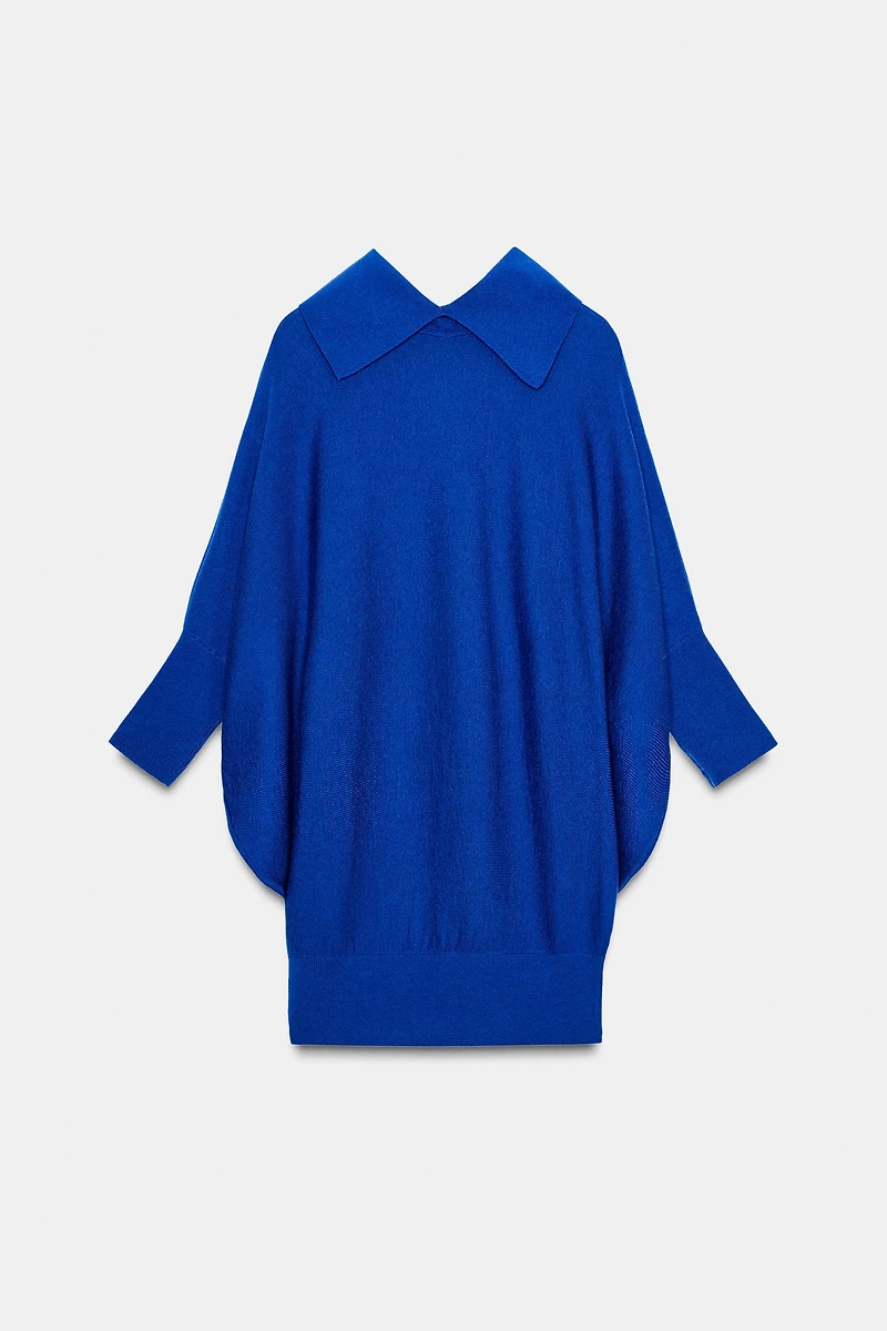 PULL LONG EN MAILLE À MANCHES CHAUVE-SOURIS