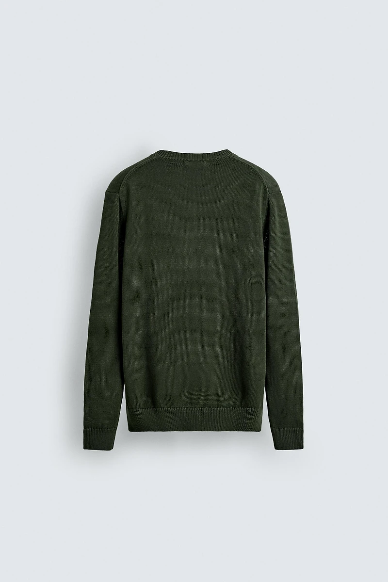 COTTON V-NECK SWEATER