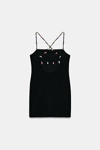 STRETCH FLORAL STRAP DRESS