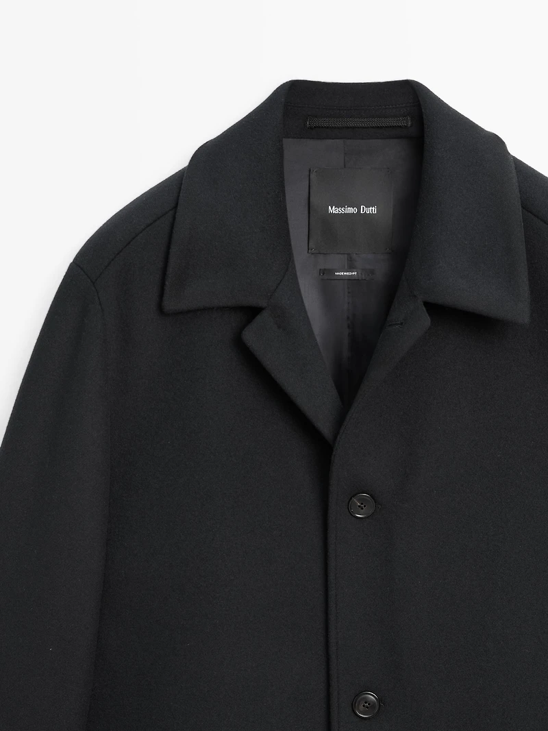 Manteau long en laine mélangée