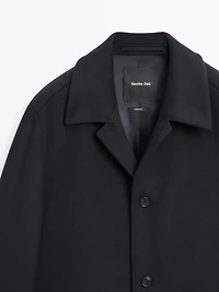 Manteau long en laine mélangée