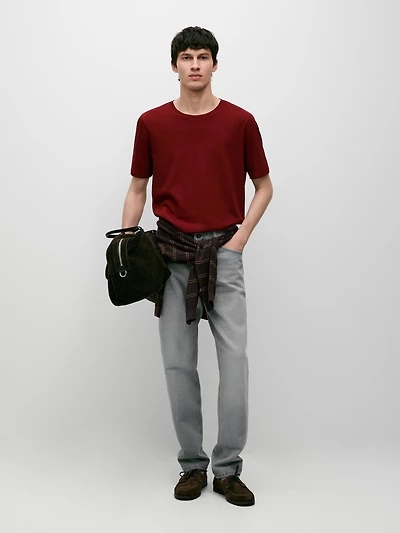 Short sleeve linen blend T-shirt