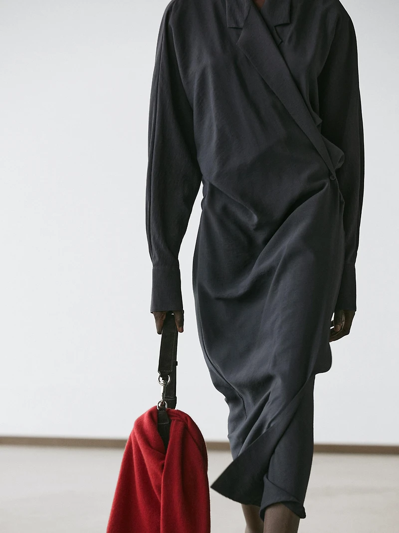 Midi dress with draped detail