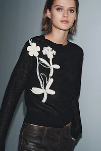 FLORAL EMBROIDERY CARDIGAN