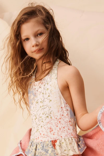 LIMITED EDITION PATCHWORK HALTER SWIMSUIT
