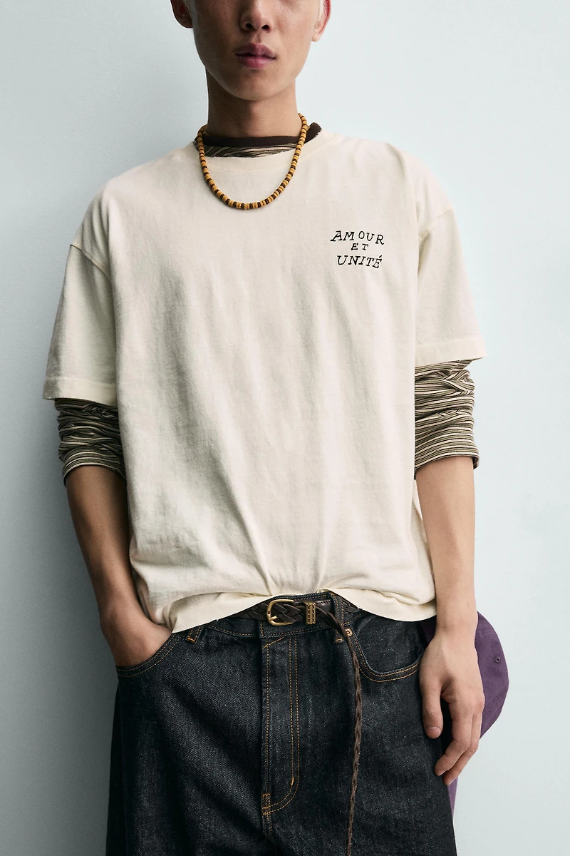 PRINTED TEXT T-SHIRT