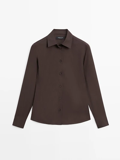 Cotton blend stretch shirt