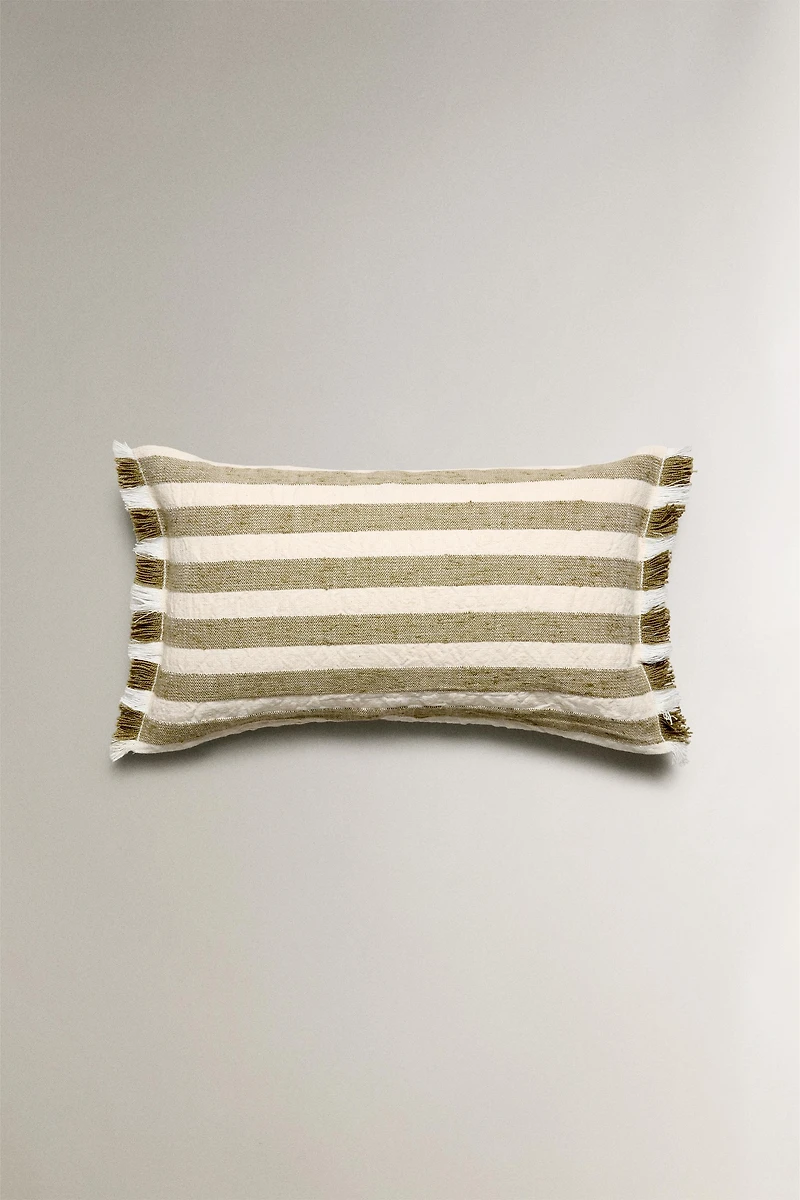 STRIPED THROW PILLOW COVER