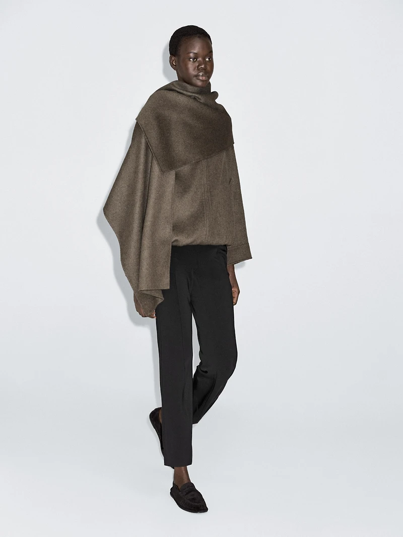 Wool blend bomber jacket with scarf