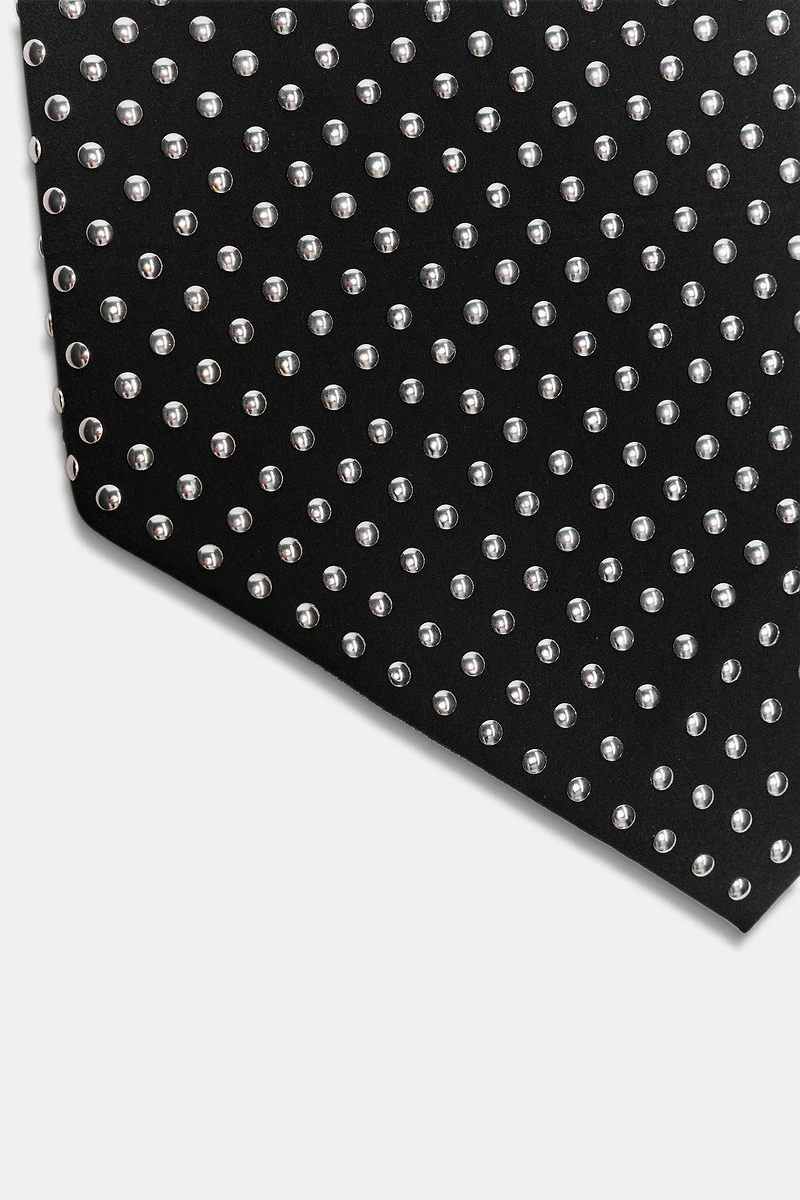 STUDDED HALTER TOP