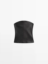 Top bustier en cuir nappa