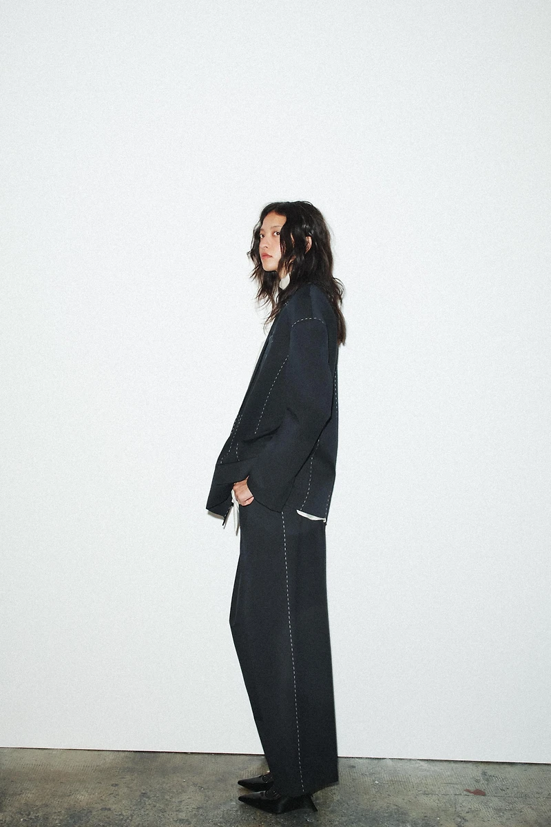 OVERSIZED TOPSTITCHED BLAZER