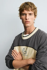 COLOR BLOCK PRINTED SWEATSHIRT