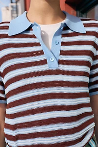 POLO EN MAILLE À RAYURES