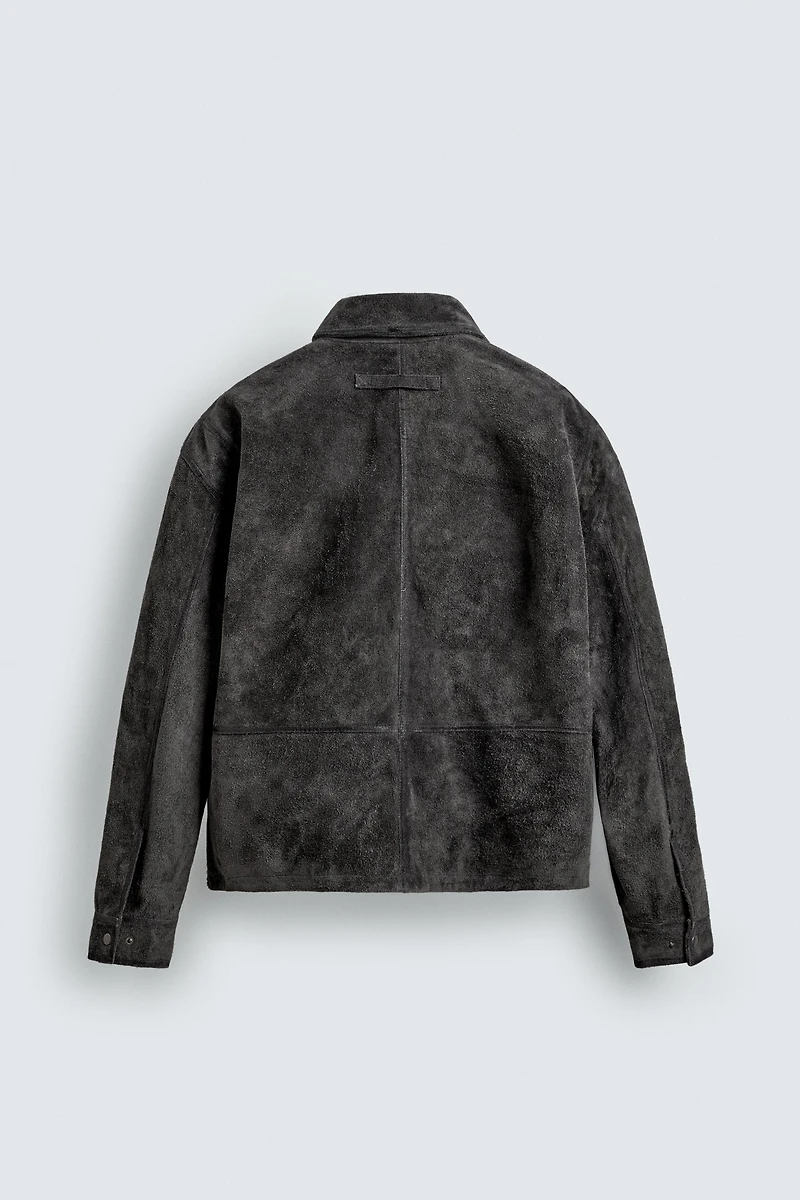 RELAXED FIT SUEDE LEATHER JACKET