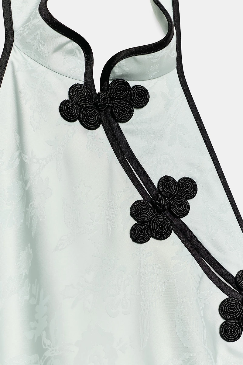 MIDI JACQUARD FROG FASTENING DRESS