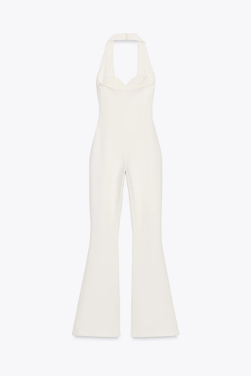 INTERLOCK FLARE JUMPSUIT