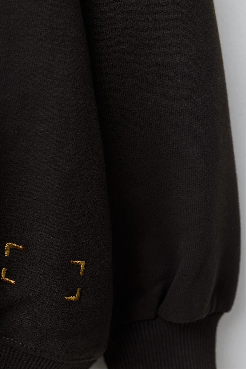 PLAIN MOCK NECK SWEATSHIRT