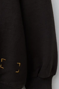 PLAIN MOCK NECK SWEATSHIRT