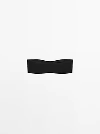 Textured bandeau bikini top