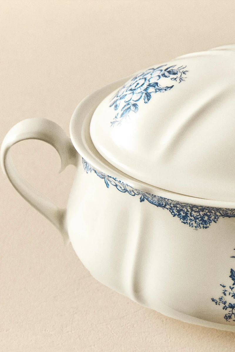 FLORAL EARTHENWARE TUREEN