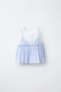 STRIPED TOP WITH RIB T-SHIRT