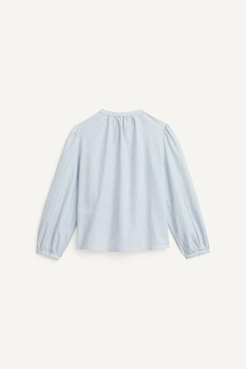 LIMITED EDITION STRIPED SHIRT WITH RUFFLE TRIM