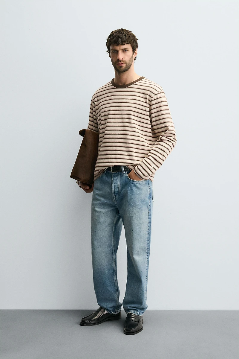 T-SHIRT JACQUARD À RAYURES
