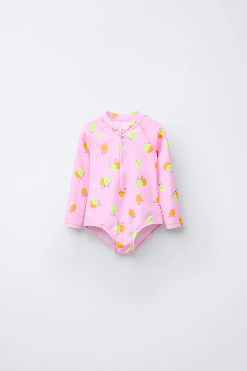 2-6 ANS/ MAILLOT DE BAIN À IMPRIMÉ CITRONS