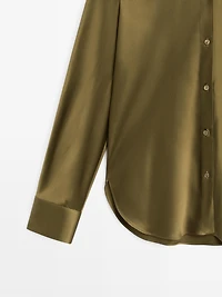 Satin shirt with batwing sleeves