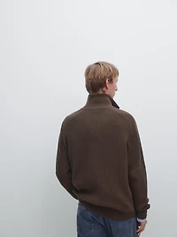 Cardigan à fermeture Éclair en laine mélangée