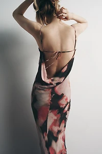 BEADED FLORAL PRINT DRESS
