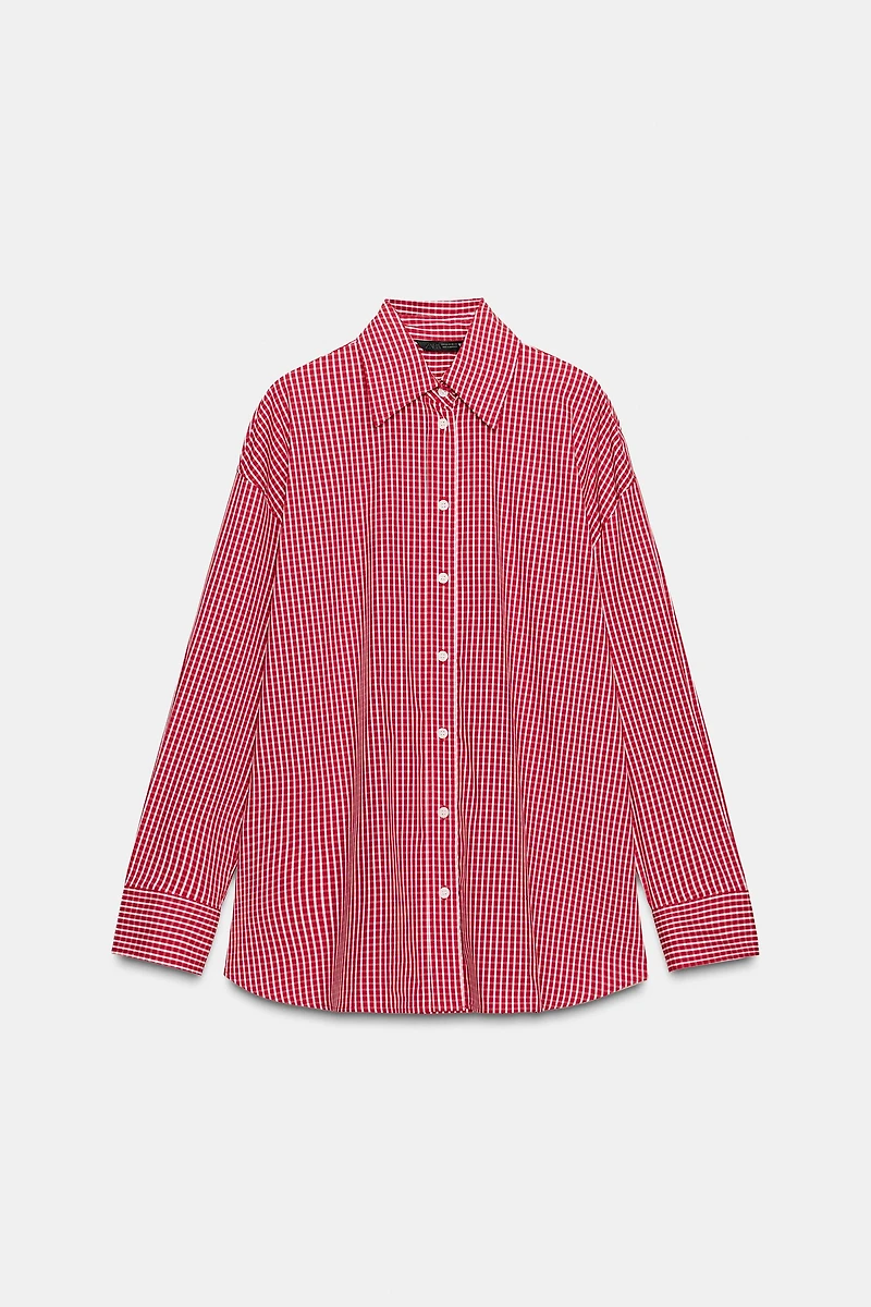 OVERSIZED PLAID POPLIN SHIRT