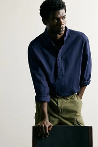 WRINKLED EFFECT POLO SHIRT